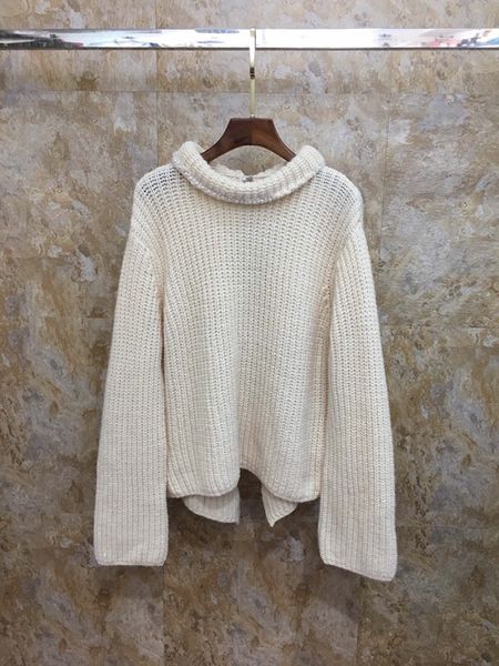 

early autumn 2019 new women's wear neckline nailed beads after forking pure color decorative long sleeve knitted shirt 1001, White;black