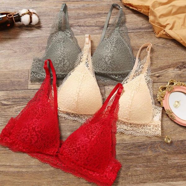 

lace bras for women fashion front closure ultra-thin lingerie wireeveryday brassiere female underwear, Red;black