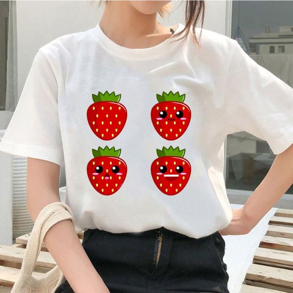 

new harajuku shirt cute strawberry funny print tshirt fashion t shirt summer short sleeve women clothing t-shirt hipster tumblr, White