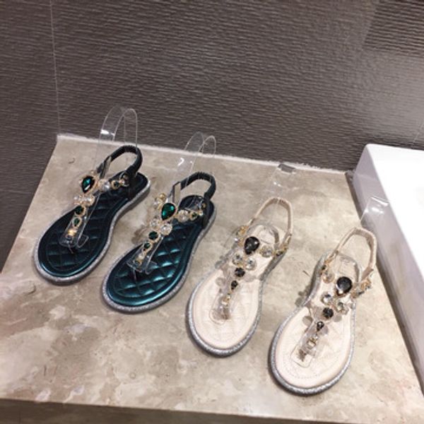 

flat sandal shoe clear heels female sandals fashion womens shoes 2020 slip-on loafers summer women's all-match flower ladies, Black