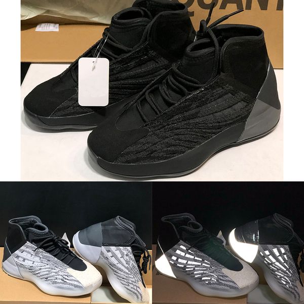 

new arrival 3m reflective quantum triple black kanye west basketball shoes mens designer sneakers women fashion outdoor trainers eur 36-47