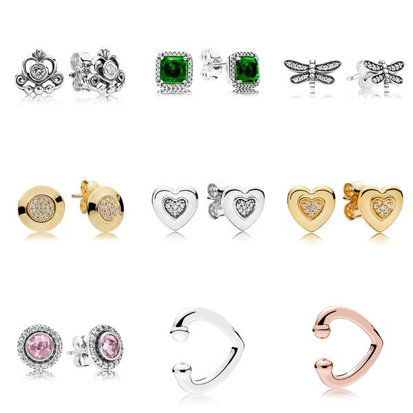 

новый 100% стерлингового серебра 925 серьги 290540cz 290591nrg 290574cz 260559c 297382cz 267382cz 290553pcz 297214 287214, Golden;silver
