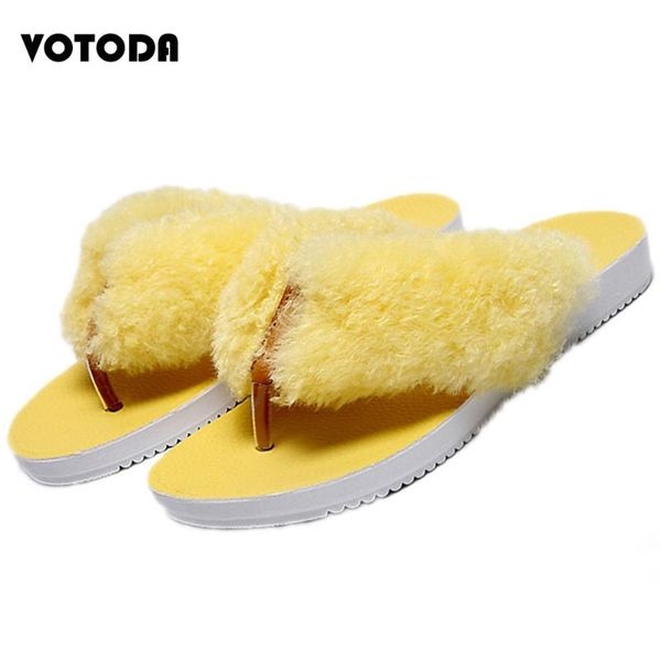 

women furry flip flops slippers female flat non slip sandals ladies cute candy slide fashion beach slippers summer outdoor shoes, Black