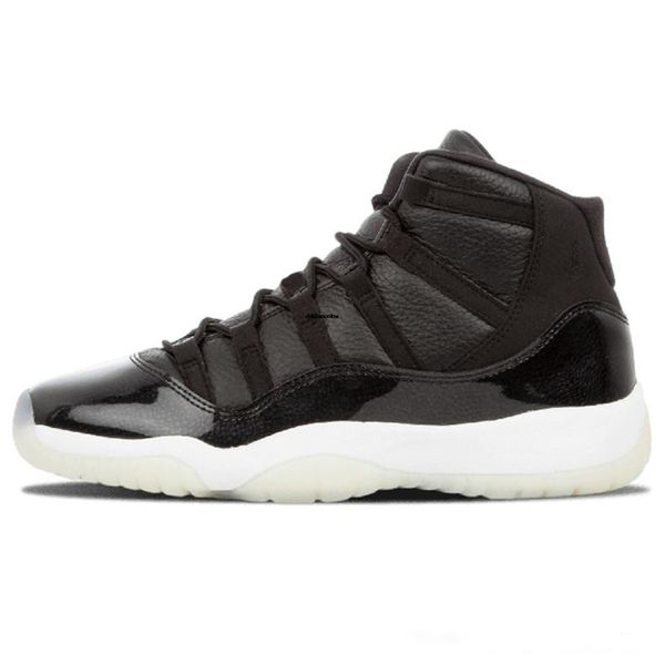 

11s platinum tint concord 45 mens basketball shoes 11 cap and gown blackout stingray gym red midnight navy bred space jams sports sneakers, Black