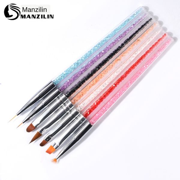 

crystal diamond line drawing pen blooming painted line drawing pen широкая кисть состоящая из ряда перьевых кистей 7 шт, Yellow