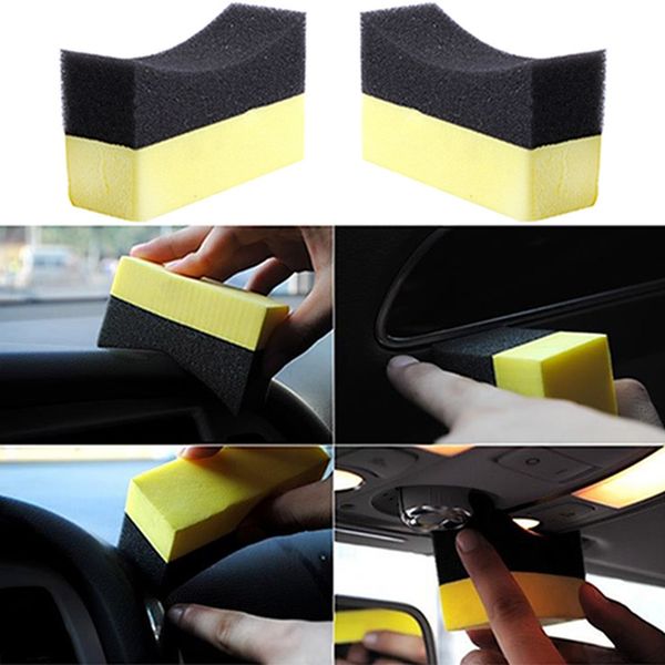 

5pcs/lot automotive car wheel washer tyre tire dressing applicator curved foam sponge pad