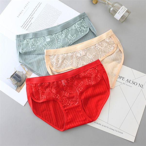 

la maxpa women's panties breathable lace panty briefs low waist underwear ice silk hollow out lingerie calcinha k2301, Black;pink