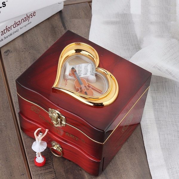 

abss-classic rotating dancer ballerina piano music box clockwork plastic jewelry box girls hand crank music mechanism christmas