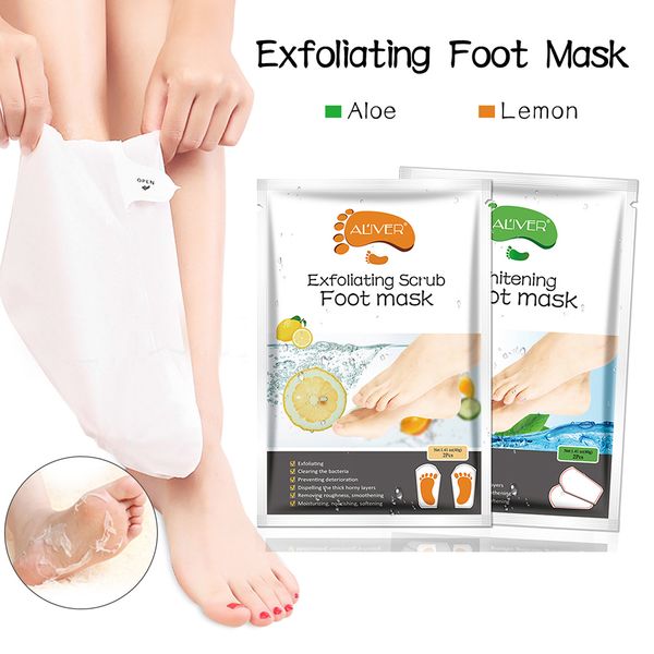 

1 pair promoting sleep lemon foot mask exfoliating aloe foot mask moisturizing hydrating whitening healthy feet care tslm2