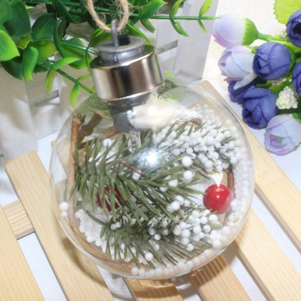 

transparent christmas ball led lights tress ornament plastic bauble xmas gifts present decoration 8cm