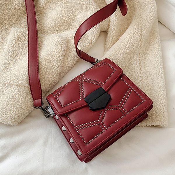 

female rivet crossbody bags for women 2020 leather luxury handbag designer sling sac a main ladies hand shoulder messenger bag