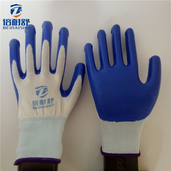 

labor protection gloves dingqing gloves wear-resistant non-slip wear-resistant nitrile gloves nylon dipped glue can open additional tickets