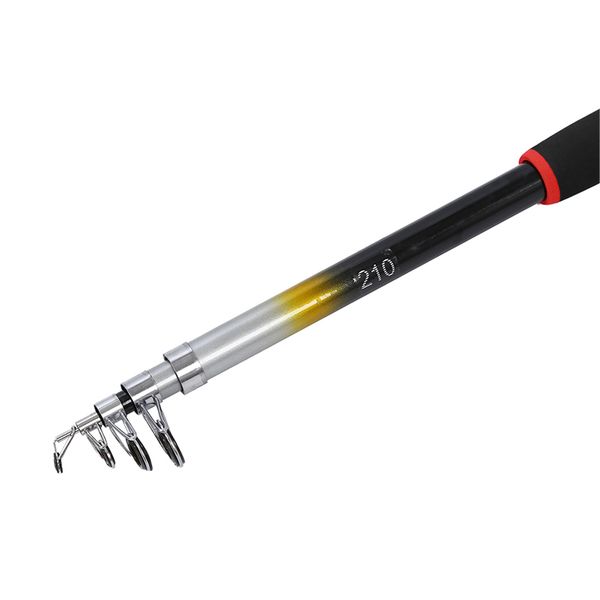 

leo 2.1m portable fishing rod travel spinning fishing pole glass fiber black