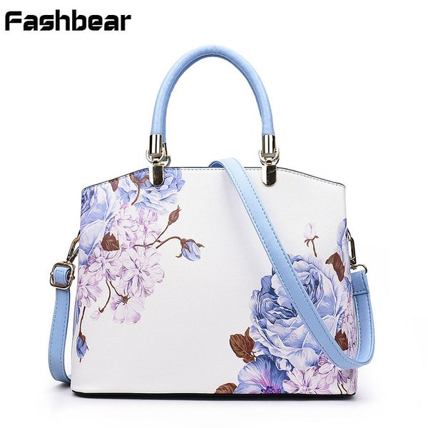 

women handbags retro printing flower pu leather crossbody shoulder bag for female designer ladies hand bag tote
