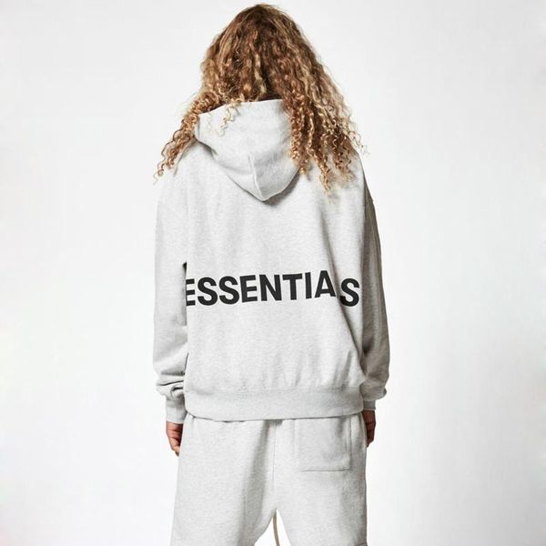 

fear of god essentials pullover hoodies sweatshirt letter printed couple outfit fashion hooded casual street outwear solid hoodies hfymwy019, Black