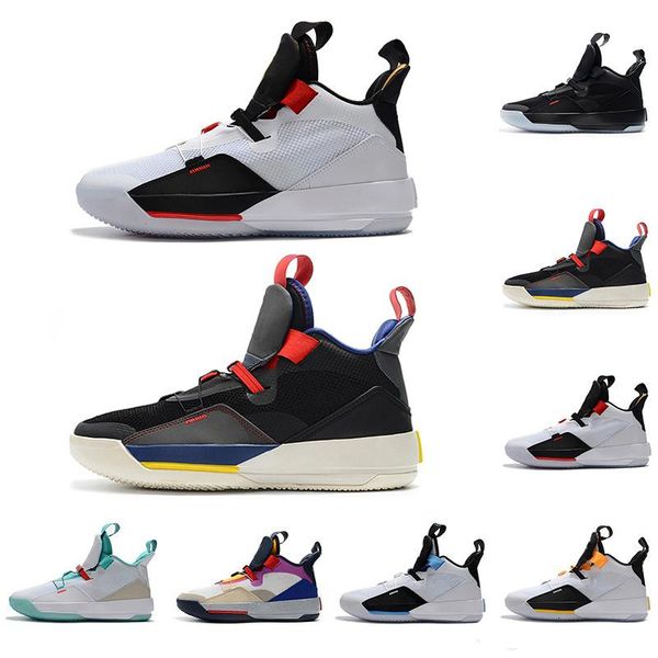 

2019 mens basketball shoes xxxiii pf 33 future of flight utility blackout tech pack 33s black dark smoke grey sail sneakers