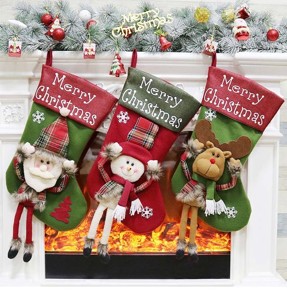 New Large Christmas Stockings Decor Christmas Trees Ornament Party