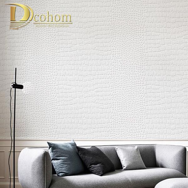 

modern papel de parede fashion modern design embossed wallpaper roll for wall faux crocodile skin leather wall paper white
