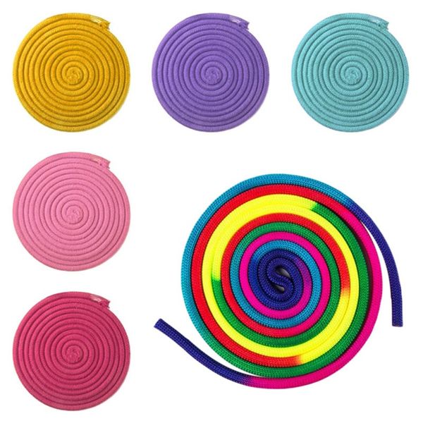 

gym rainbow color rhythmic gymnastics rope solid competition arts training rope gymnastics professional sport tools