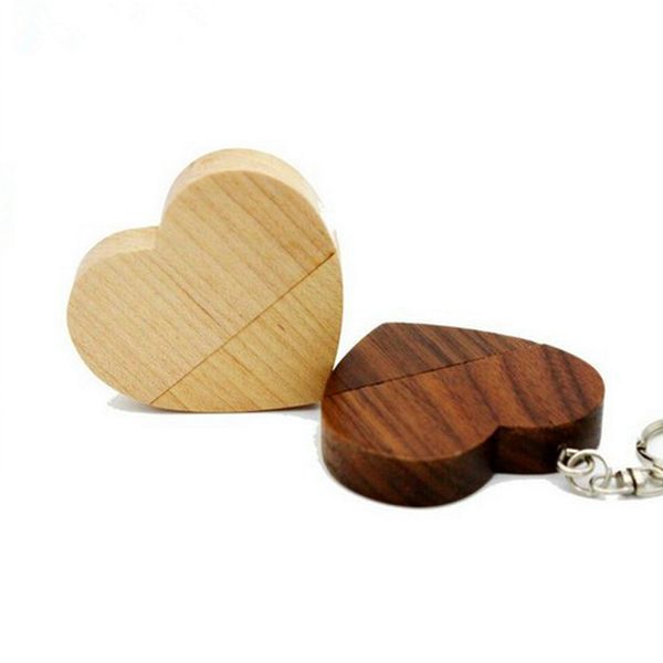 

fashion wooden usb drive 8gb 16gb heart shape pen drive u disk memory for business or wedding gift wholesales