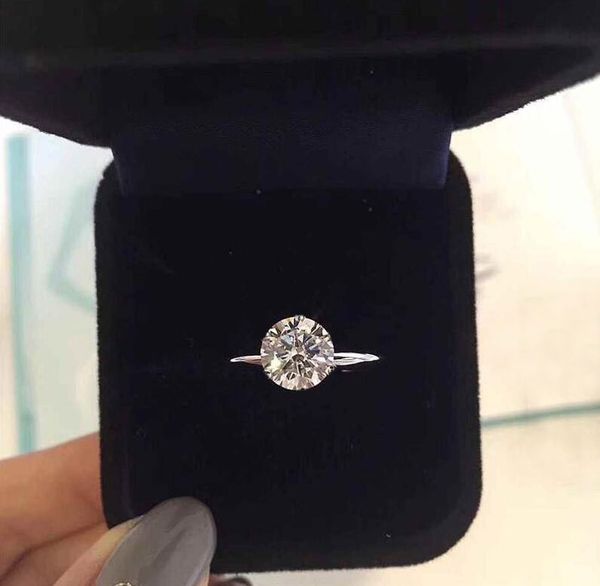

have stamp claw 1-3 karat cz diamond 925 sterling silver rings anelli for women marry wedding engagement rings sets lovers gift jewelry, Golden;silver