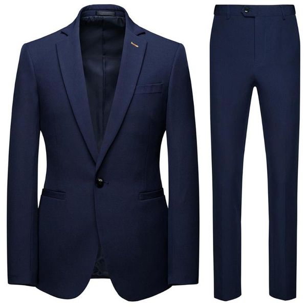 

men's suits & blazers men for wedding 3-color male and suit trousers pure color sets, White;black