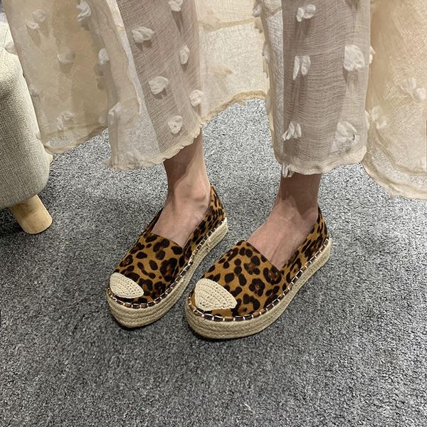 

leopard print autumn 2019 new flat shoes korean version of the wild one pedal lazy leisure large size fisherman shoes tide, Black