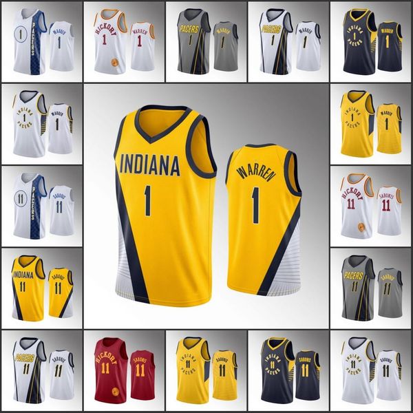 

men basketball jersey t.j. warren indiana domantas sabonis pacers 2019-20 jerseys, Black;red