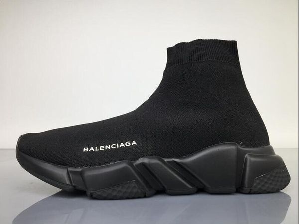 

2019 women men sock casual running shoes all black white red speed trainer designer stretch-knit mid sports shoe sneakers