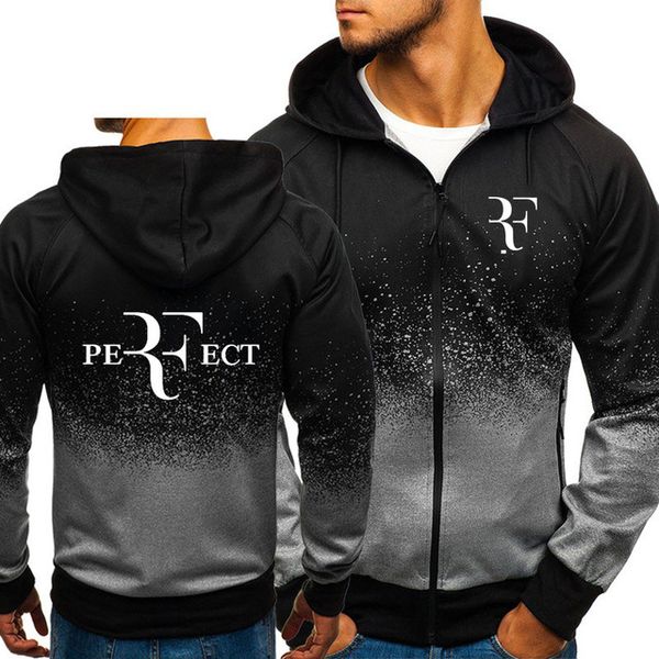 

rf roger federer print sweatshirt gradient hoodies men spring autumn fleece zipper jacket mens hoodie harajuku male clothing jk