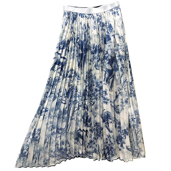 

elegant women satin pleated long skirts womens high waist vintage midi skirt bodycon 2019 femme elastic waist a line skirts, Black