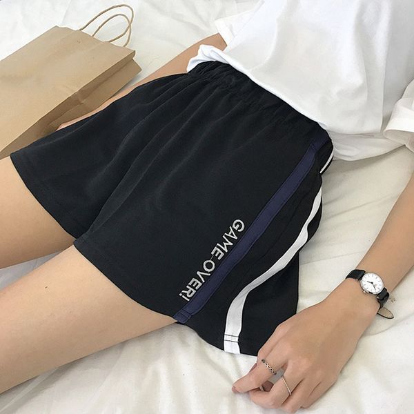 

summer women's suit wide-leg shorts women's thin section with casual shorts elasticated high waist five-point wide-leg, White;black