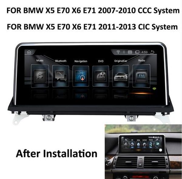 

10,25 "Android 8,1 sistema de coche GPS Navi pantalla para BMW X5 E70 X6 E71 2007-2013 Multimedia jugador 6 Core CPU 2 + 32G RAM WIFI