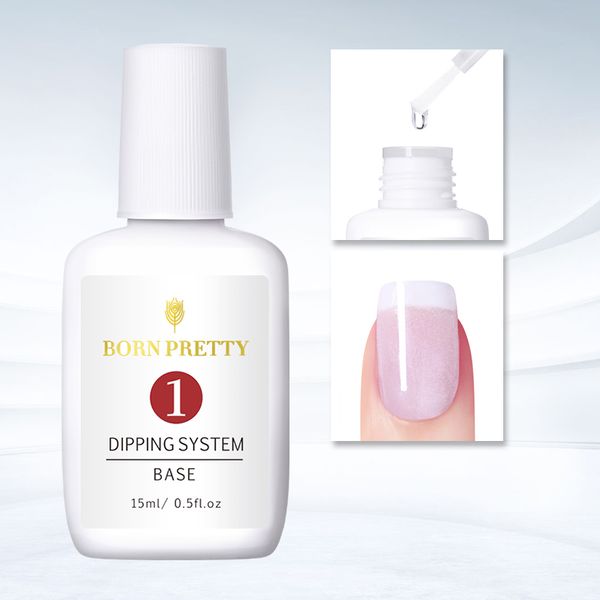 

born pretty 15ml clear dipping nail powder system liquid natural dry dip nail powder base coat liquid art design