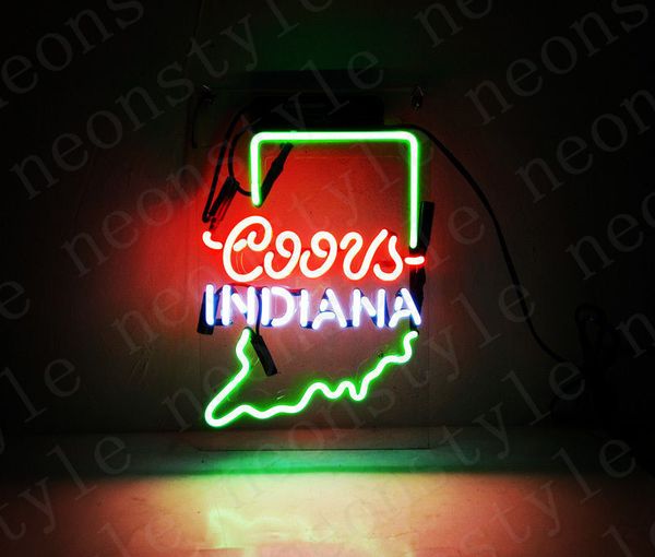

coors light indiana usa gift neon signs light real glass tube beer bar pub shop decorate homeroom girlsroom party decor bulbs sign 14 in