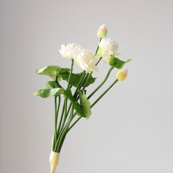 

mini artificial fake lotus water lily silk flower garden plant floral ornament