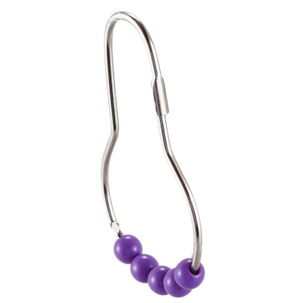 

bathroom purple roller ball shower curtain rings hooks 12 pcs other laundry products