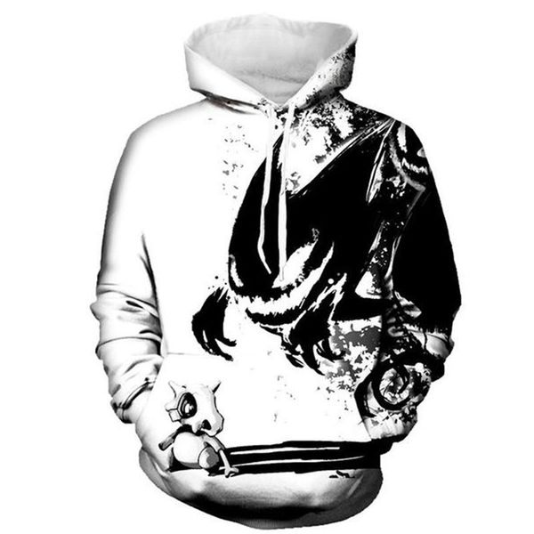 

fashion sweatshirts men women 3d hoodies print ink skulls and small dragon hooded hoodies thin pullovers, Black