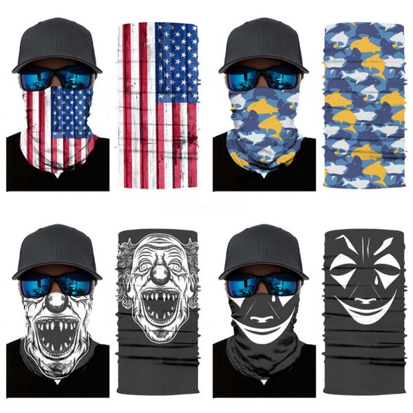 

25x50cm magic headband death knight movie skull scarf skull skeleton ghost ski cycling headwear headband motorcycle neck ba #664#616, Blue;black