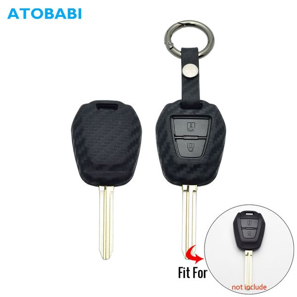 

carbon silicone car key case for isuzu new d-max mu-x dmax mux truck remote control fob cover keychain protector bag accessories