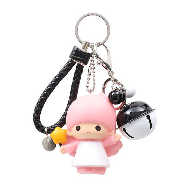 

key chain angel baby chaveiro cute pink pvc doll sleutelhanger gift for couple charms creative cartoon key ring friends llaveros, Silver