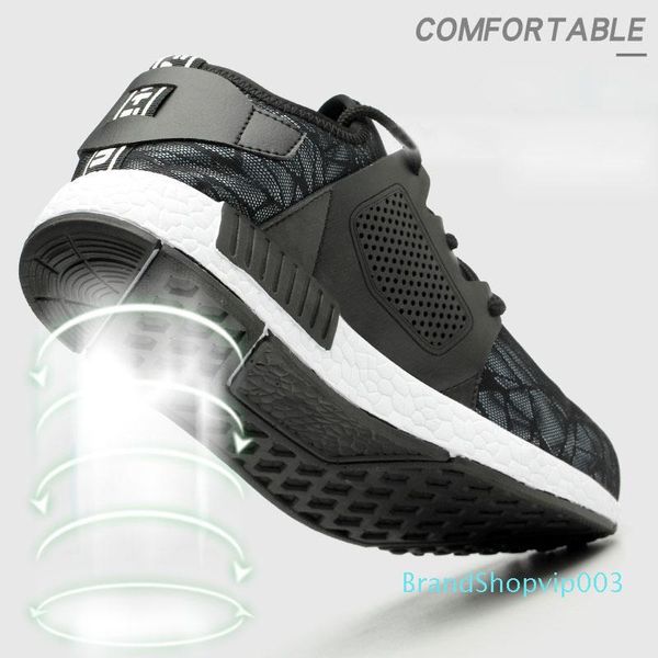 

work safety shoes men and women summer breathable lightweight indestructible steel toe 83footwear ankle safety boots, Black