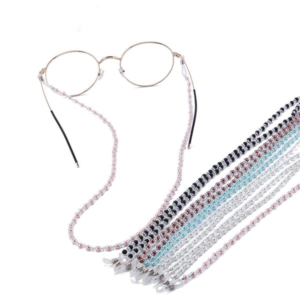 

2020 chic fashion reading glasses chain for women pearl sunglasses cords casual pearl beaded eyeglass chain for glasses women, Silver