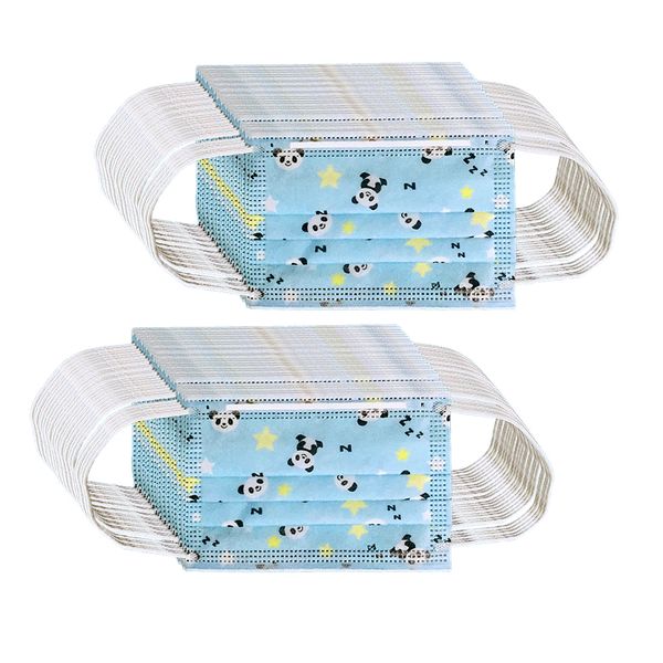 

pack of 50 kids 3 ply mouth cover mask protection dustproof haze blue