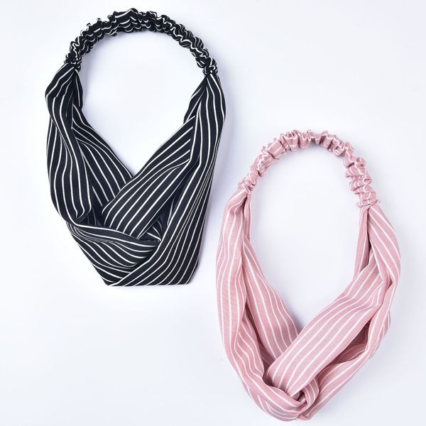 

striped elastic turban twist chiffon boho headband front twist hair hand striped accessories for women fashion accessories