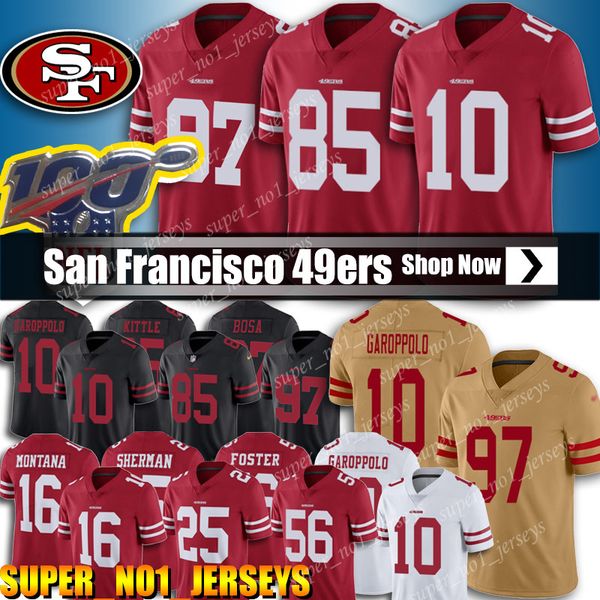 

10 jimmy garoppolo jer ey 85 george kittle 97 nick bo a jer ey an franci co 49er football 25 richard herman jer ey 80 jerry rice jer ey, Black;red