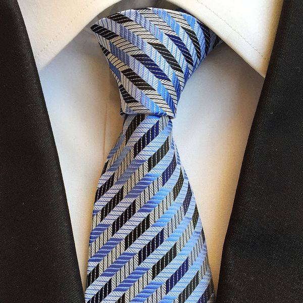 

classic 8cm wide mature men's tie business executive tie for man 2020 fashion silk polyester printed, Black;gray