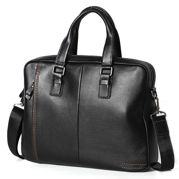 

genuine leather men's briefcase leather men's computer bag crossbody shoulder bag large capacity tote laptop