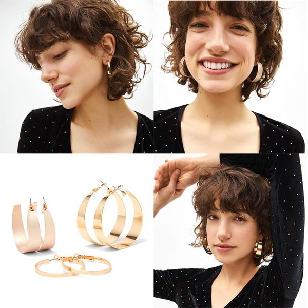 

3 pairs/set sloong new huggie hoop earring set trendy classic hoops elegant cz ear hoops jewelry idea gift for friends, Golden;silver