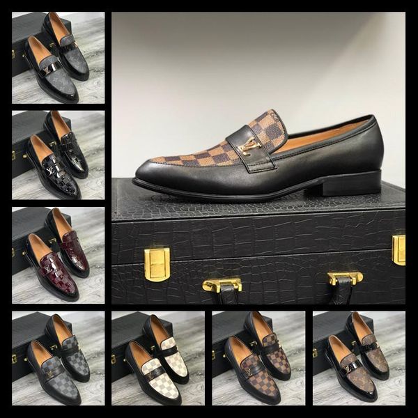 

iduzi italian luxury mens designer dress shoes casual shoes matt patent leather round toes slip-on spikes flat business sneakers 38-45, Black;red